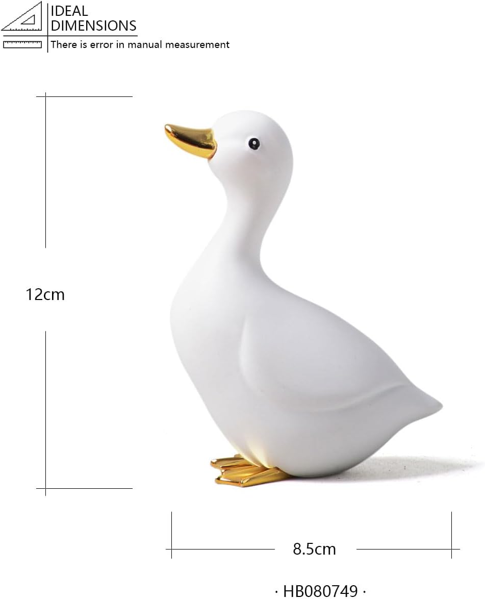 Duck Decor Figurine Animal Statue Gifts Modern Sculpture Ornament Polyresin Arts 4.7 inch