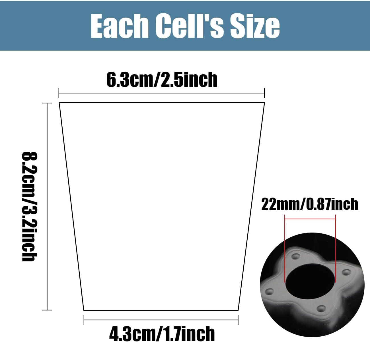 2.5 inch Square Pots 3.5 inch Deep 20 Cell Seedling Trays with Water Collection Nursery Trays (15"x11"x3") for Seeds Starting and Transplanting(5 Sets)