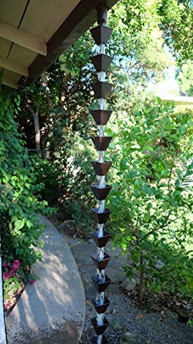 Nutshell Stores Medium Square Cups Rain Chain - Bronze - 17 Feet