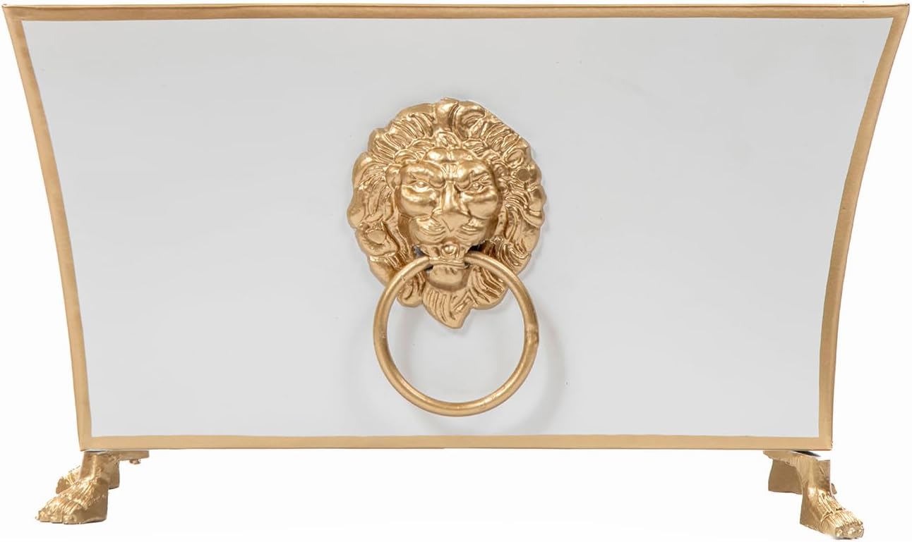 Jaye's Studio Paws and Claws Regency Rectangular Metal Cachepot, White Planter for Countertop, Fluted Planter with Feet, Modern Plant Pot, Centerpiece for Kitchen or Living Room, 12 Inch Vase