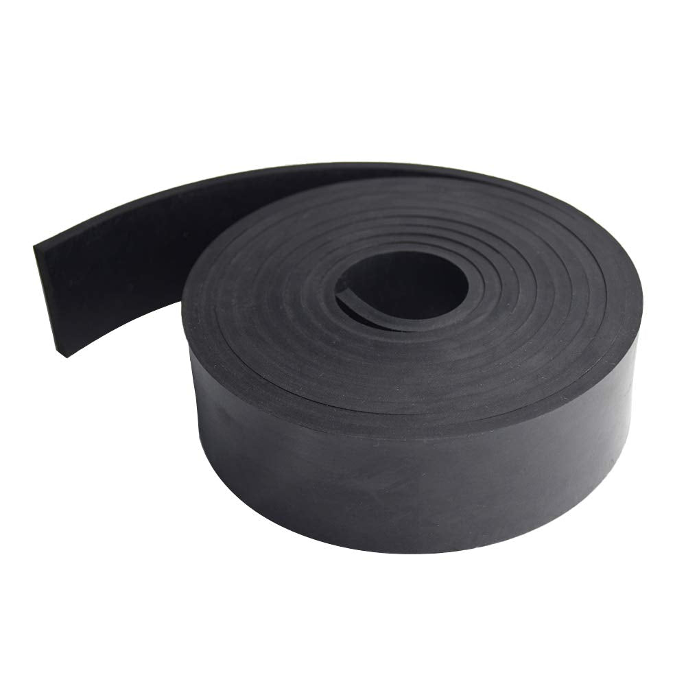 DOBTIM Neoprene Rubber Strips 1/4 (.250)" Thick X 2" Wide X 10' Long, Solid Rubber Rolls Use for Gaskets DIY Material, Supports, Leveling, Sealing, Bumpers, Protection, Abrasion, Flooring, Black