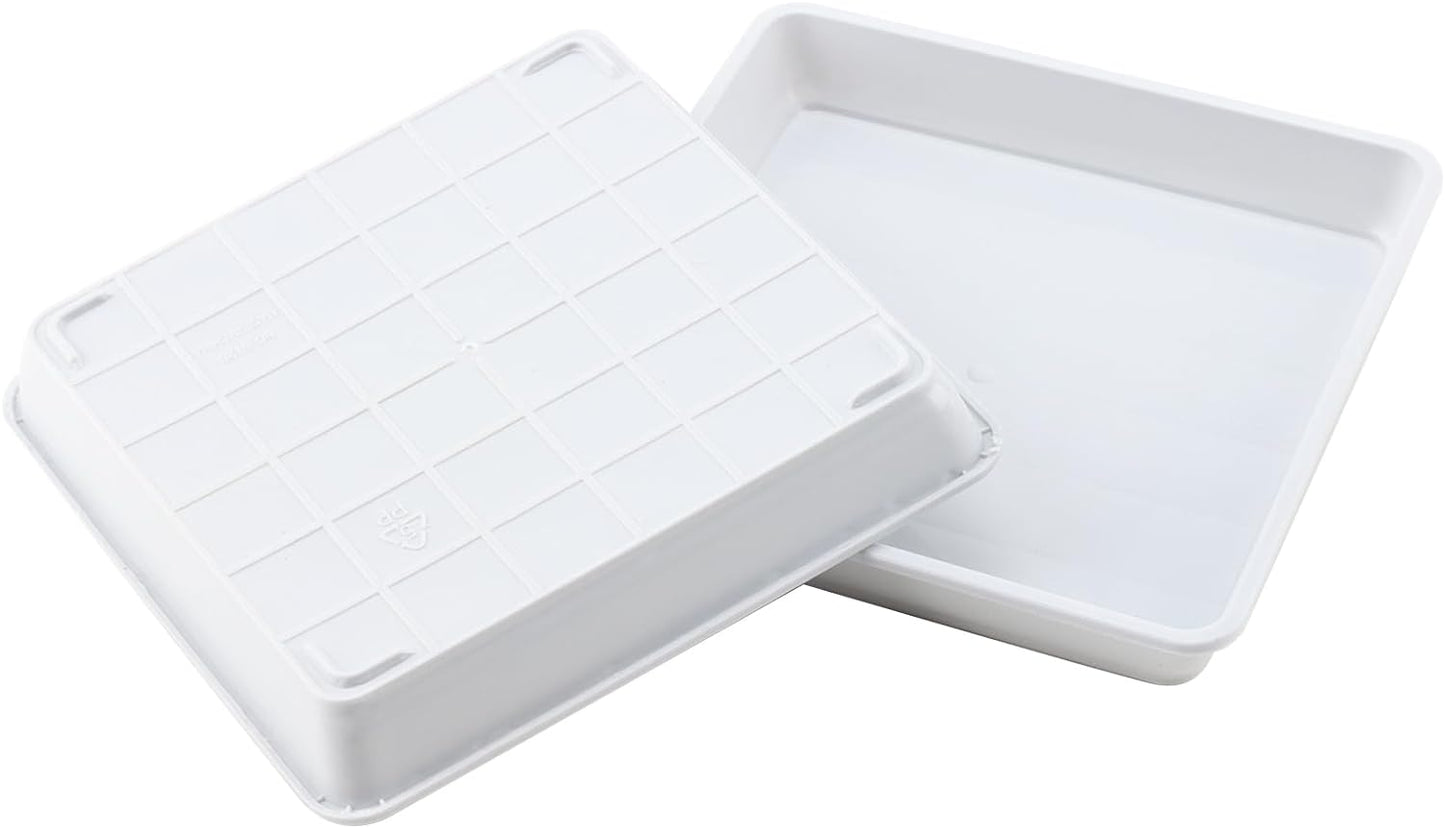 JOIKIT 15 PCS 11.4 x 11.4 Inch Square Plant Saucer, Plastic Plant Saucer Drip Tray, Square Flower Pot Tray for Indoors and Outdoor Plant Pots, 1.6 Inch Deep, White