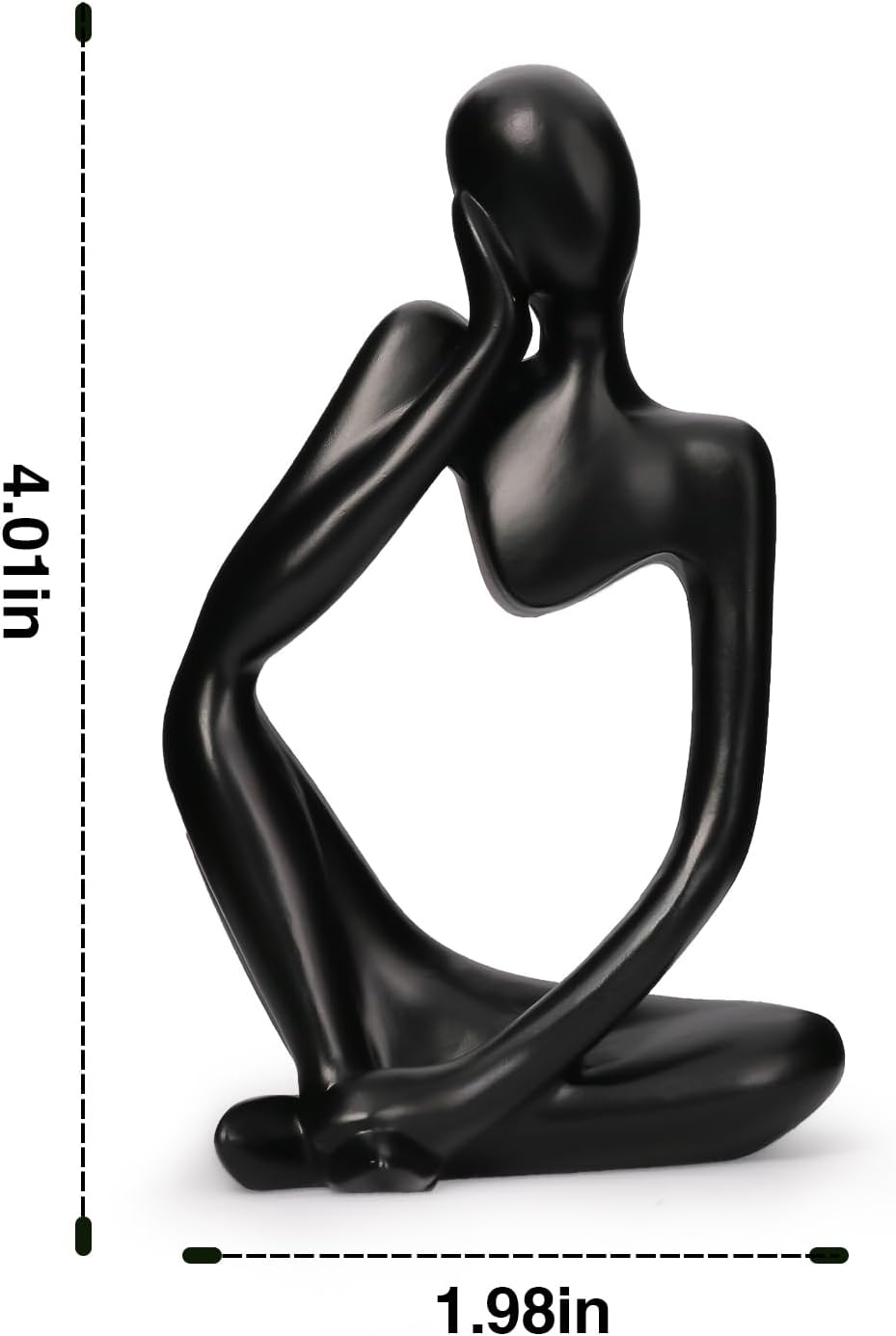INNOLITES Resin Statue Thinker Style Decoration Abstract Sculptures Collectible Figurines for Home Decor Modern Office Shelf Desktop(Black Left)