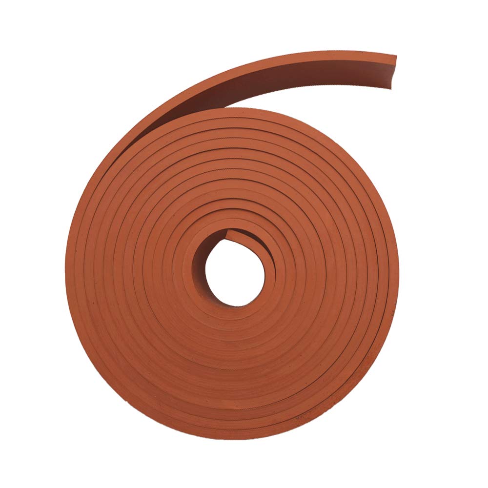 DOBTIM Red Rubber Strips 1/8 (.125)" Thick X 2" Wide X 10'Long, Solid Rubber Rolls Use for Gaskets DIY Material, Supports, Sealing, Bumpers, Protection, Abrasion