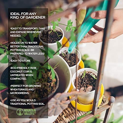 Minute Soil Bulk Coconut Coir Block 6-Pack ā OMRI Listed for Organic Use ā 72 lb Compressed Soil Expands with Water ā Organic Grow Medium for Gardens & Farms