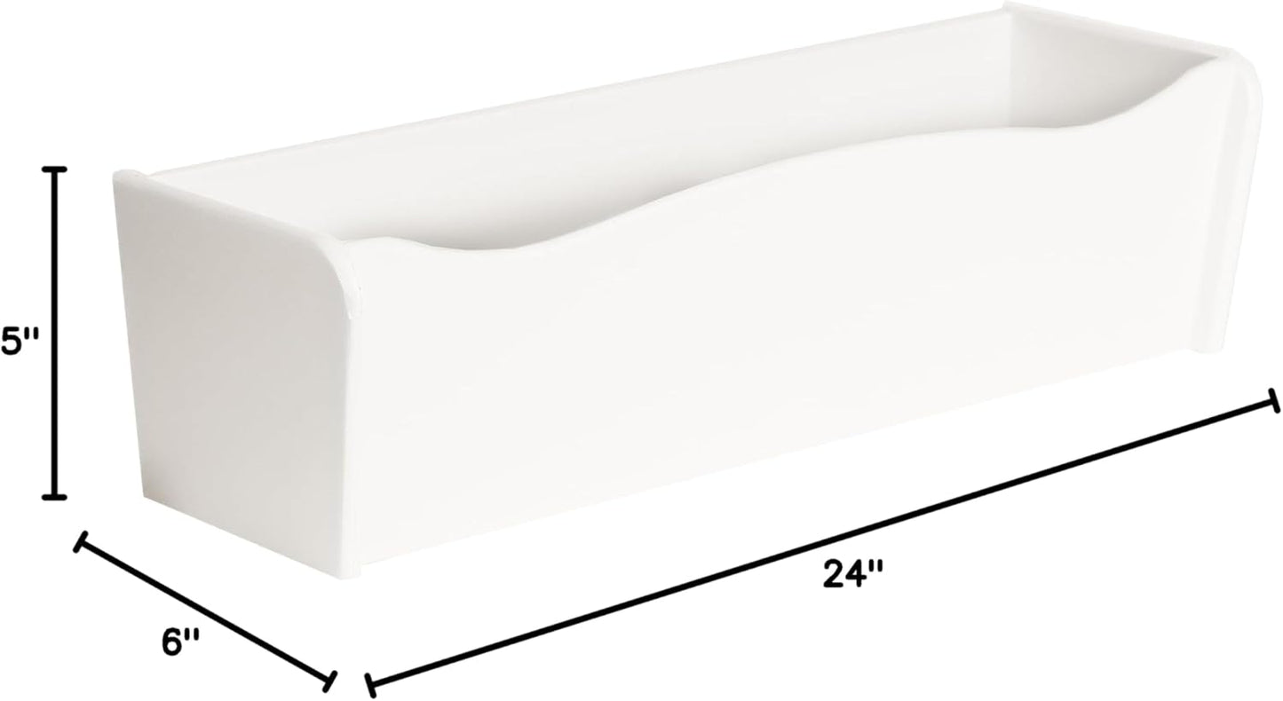 Flower Box 24" x 6" x 5" White Polyethlene for Window Sills, Sheds, and Playhouses, 1 PK (FB24W-BX1)
