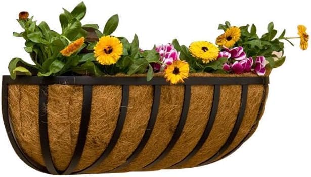 30 inch Replaceable Coco Liner for Railing Basket Horse Trough Coco Liner for Window Box, Coco Liner for Fence Flower Baskets 100% Natural Coir Liners for Basket (30 in / 2Pcs)
