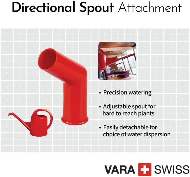 Consolidated Plastics Durable Swiss Watering Can with UV Protection, Ergonomic Handle for Indoor/Outdoor Gardening, Made in Switzerland (12 Liter, Red)