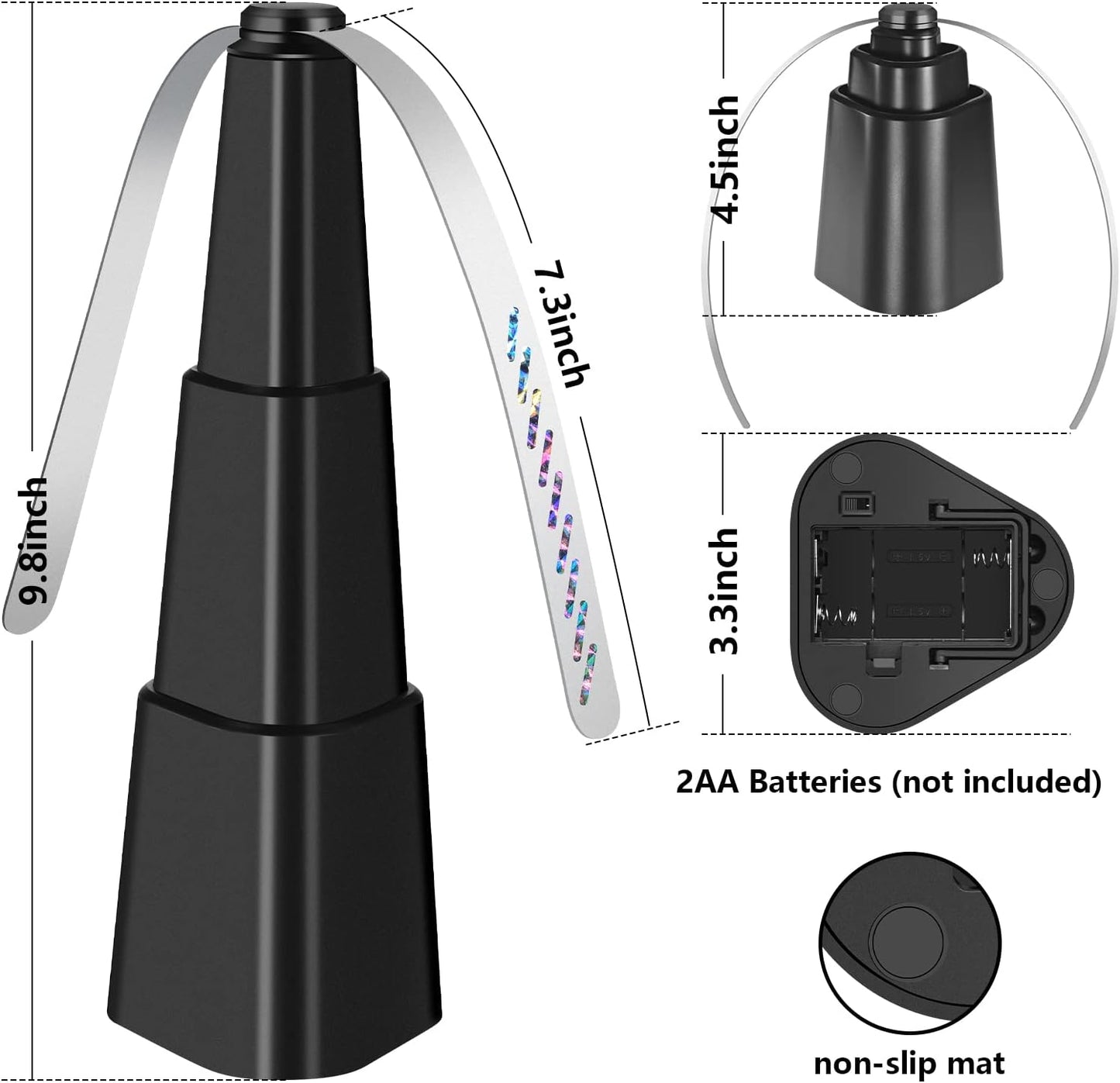 Fly Fans for Tables, Fly Repellent Fan for Indoor/Outdoor, Food Fans to Keep Flies Away for Party, BBQ, Home, Picnics, Travel, Portable and Easy Use 6 Pack (Black)