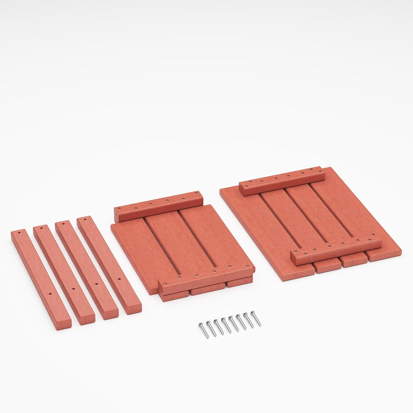 Outdoor Side Table, 2-Tier Small Outdoor Table for Patio, Adirondack Side Tables for Outside or Indoor, Patio End Table for Pool, Porch, Weather Resistant Easy Maintenance-Red