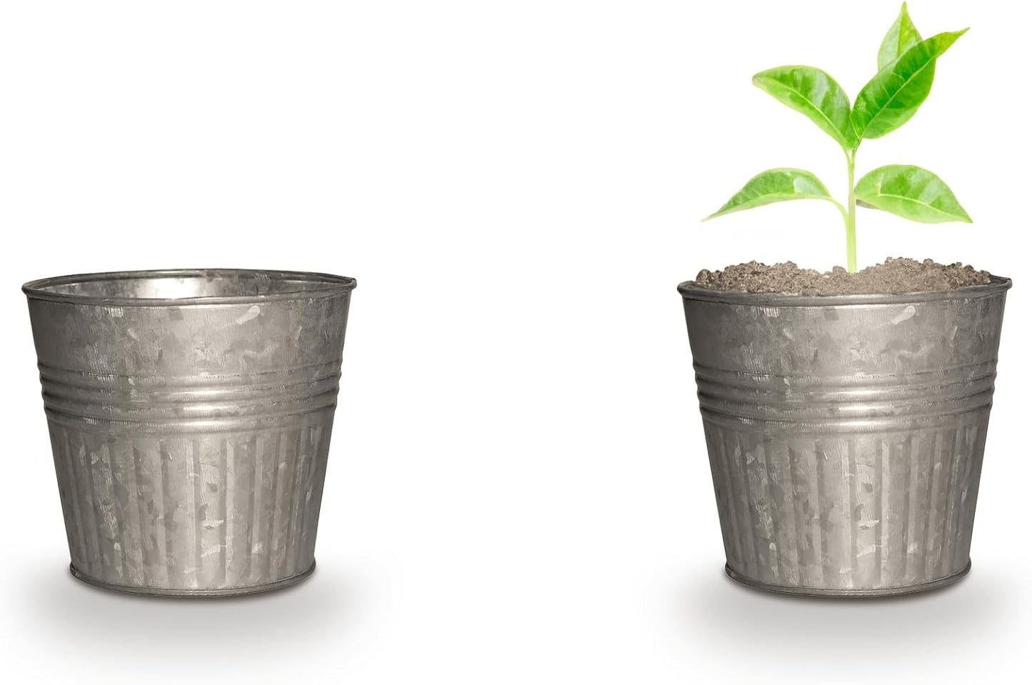 Headwind 4" Round Planter - Galvanized