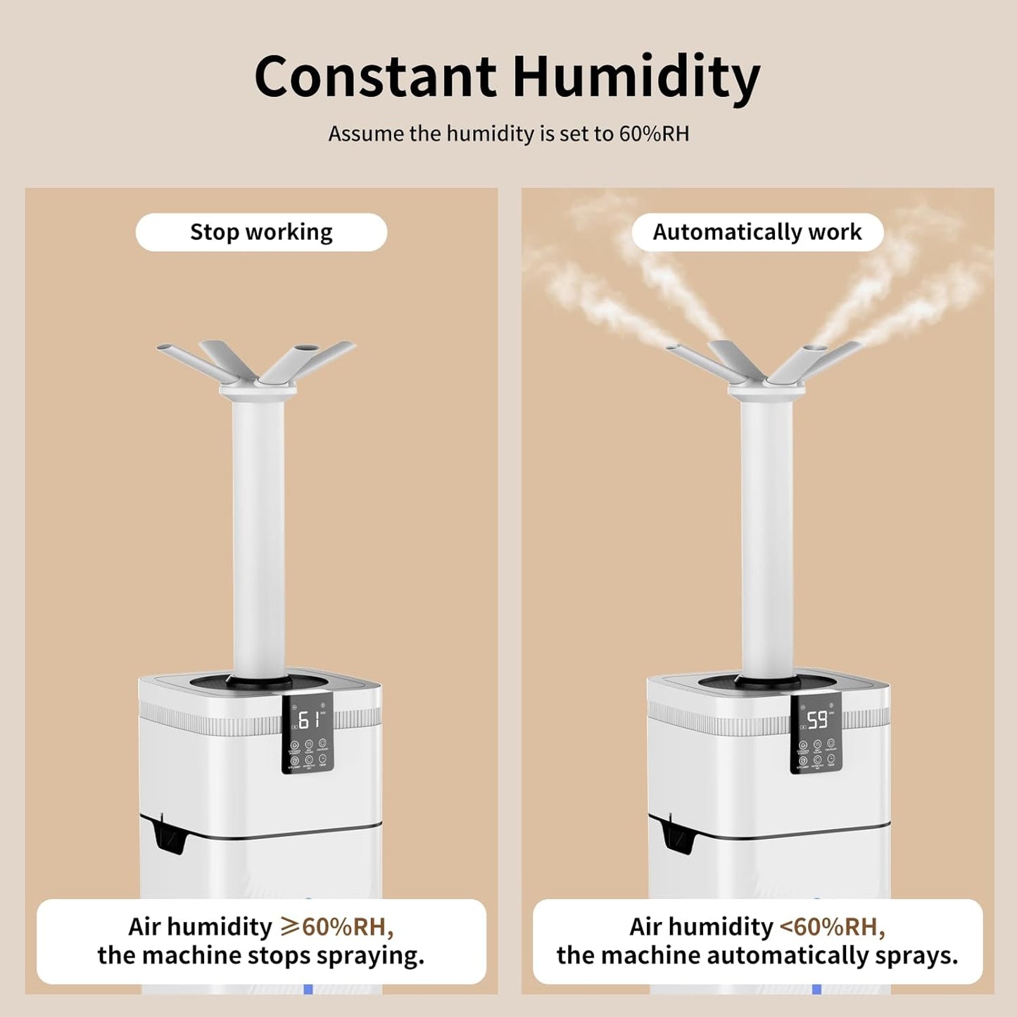 30L/7.93Gal Ultra Large Humidifiers for Bedroom 4500 sq ft, Quiet Humidifiers for Large Room, Top-Fill Humidifier with 4 Mist Mode & Extension Tube for Home School Office Commercial Greenhouse Plants