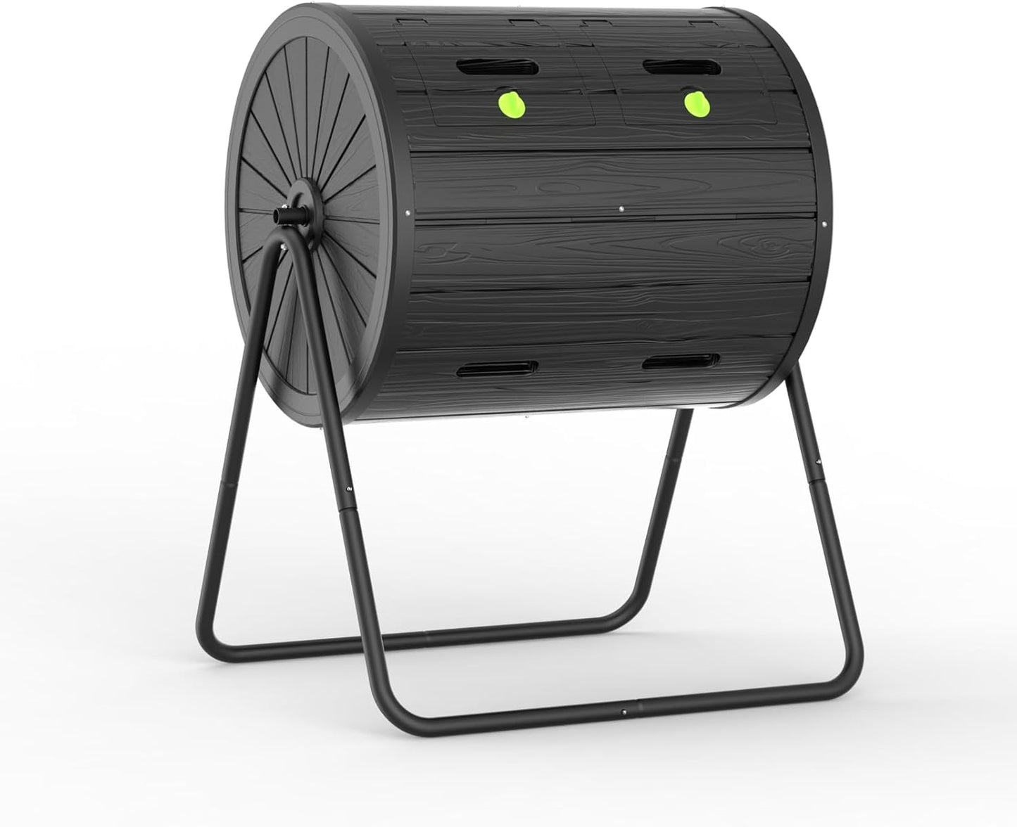 DRATO Compost Bin Outdoor 37.5 Gallon All-Season Dual Chamber Tumbling for Garden, Kitchen, Yard, Outdoor (Black)