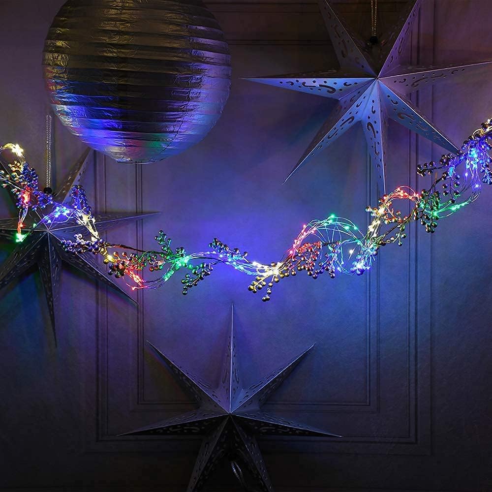 2 Pack Solar Powered Fairy String Lights Outdoor Waterproof 8 Modes Twinkle Christmas Decorations Lights, Each 33ft-100LED, 40ft-120LED, 66ft-200LED, 80ft-240LED, (Multicolor, 33)