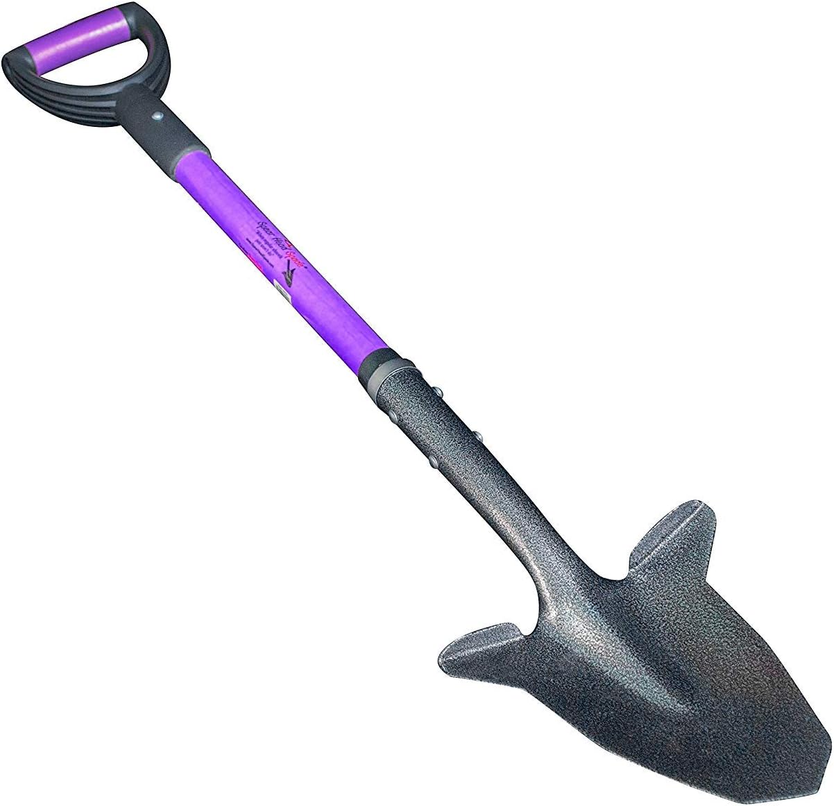 SHFD3 40" Lavender Garden Spade Shovel - Gardening Shovel with a 9" x 11" Beveled Blade, Steel-Reinforced Fiberglass Long Handle & Cushioned D-Grip - Digging Spade for Planting