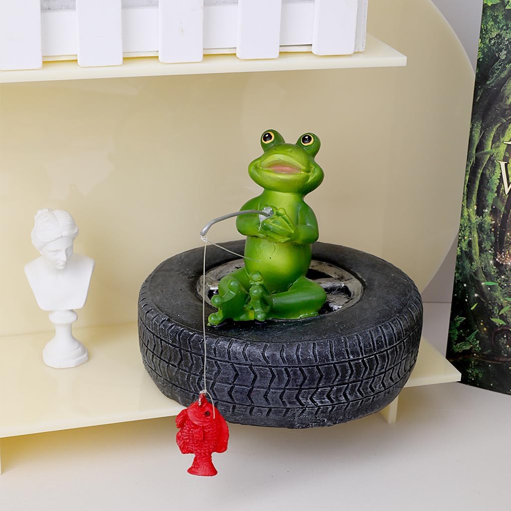 Floating Resin Frog Figurine Pond Decor Statue Outdoor Accessories Float Frog Funny Craft Animal for Garden, Park, Pool