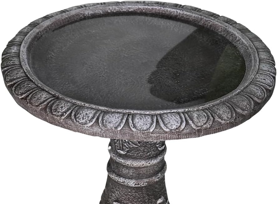 24.4" H Concrete Bird Bath for Outdoors - 24.4" H * 20" Φ Bird Bath for Outside, Classical Birdbath Patio Decor