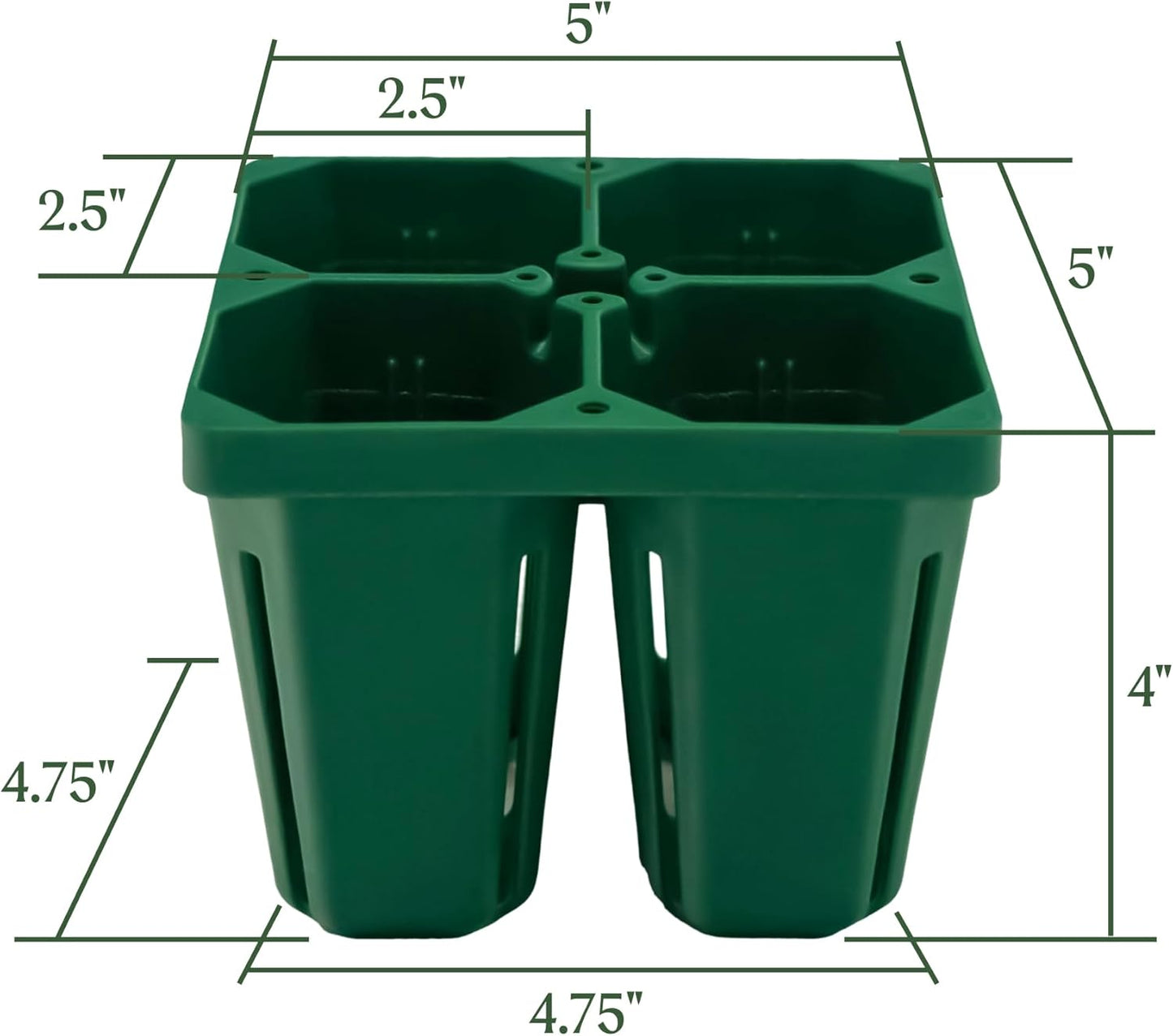Vego garden Seedling Suite Products, 4 Pack Jumbo Seedling Trays with 10" x 10" Bottom Watering Trays