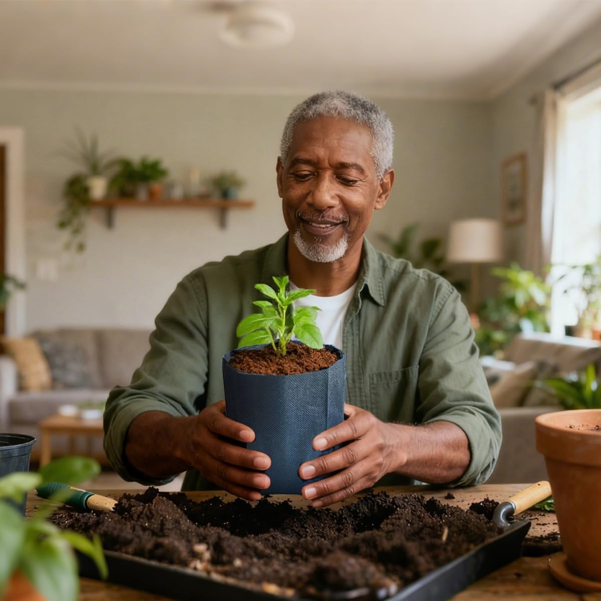 gardtree Plant Nursery Bags 6.3” x 7” 400PCS, Non-Woven Biodegradable Plant Grow Bags Fabric Seedling Starter for Vegetable Flower Fruit Saplings Tree, Home Garden Supply