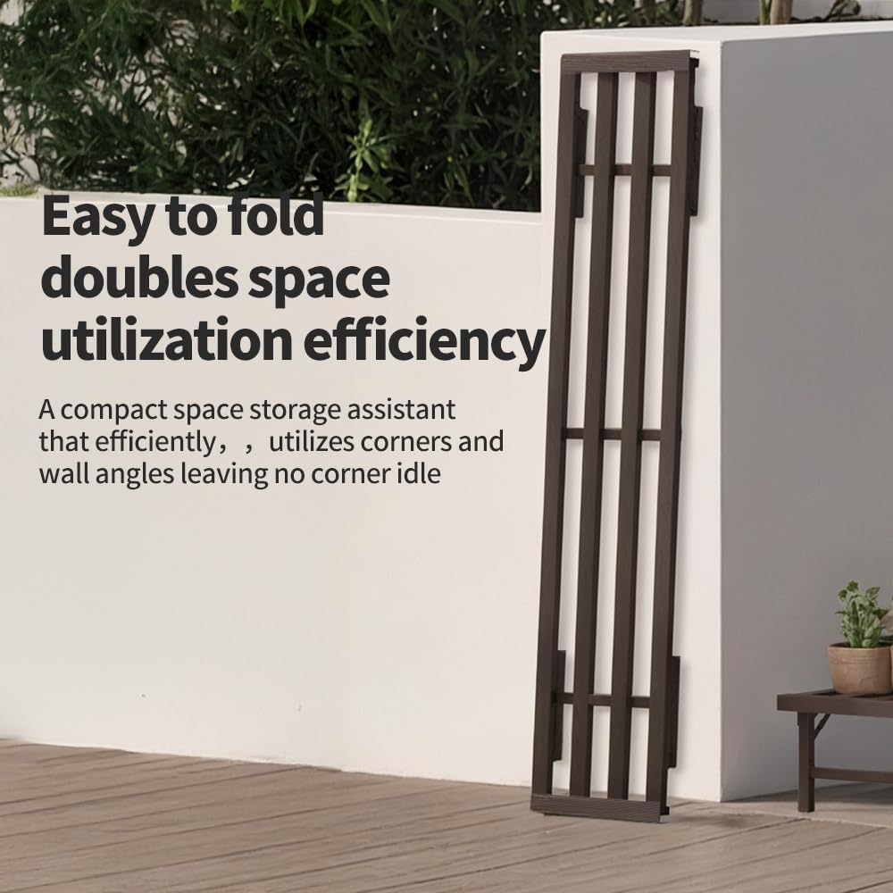 Metal Plant Stand - Rust-Proof Aluminum Flower Pot Stand for Indoor & Outdoor Use, Adjustable Height, Spacious & Sturdy