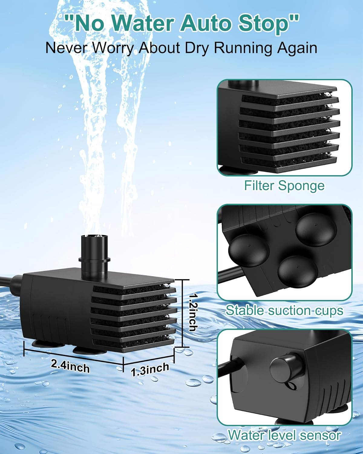 Solar Fountain for Bird Bath with Dry Run Protection Solar Powered Bird Bath Pump with 10 Nozzles,Resin Granite Rock Bird Fountain for Outdoor Water Features,Ponds,Can Cloudy Day Use๏ผWhite๏ผ