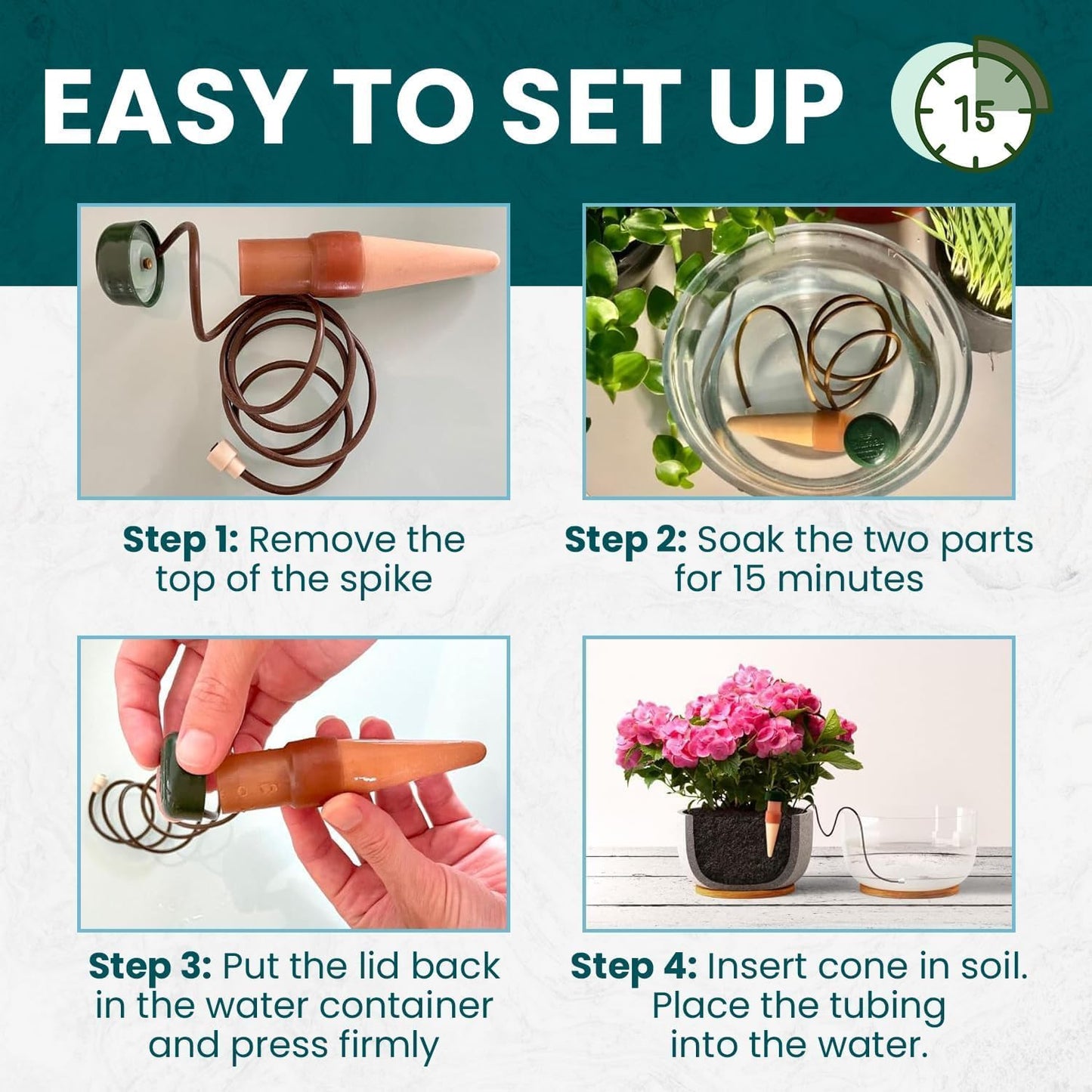 Blumat Classic Plant Watering Stakes (3 Pack) (with Adapter)