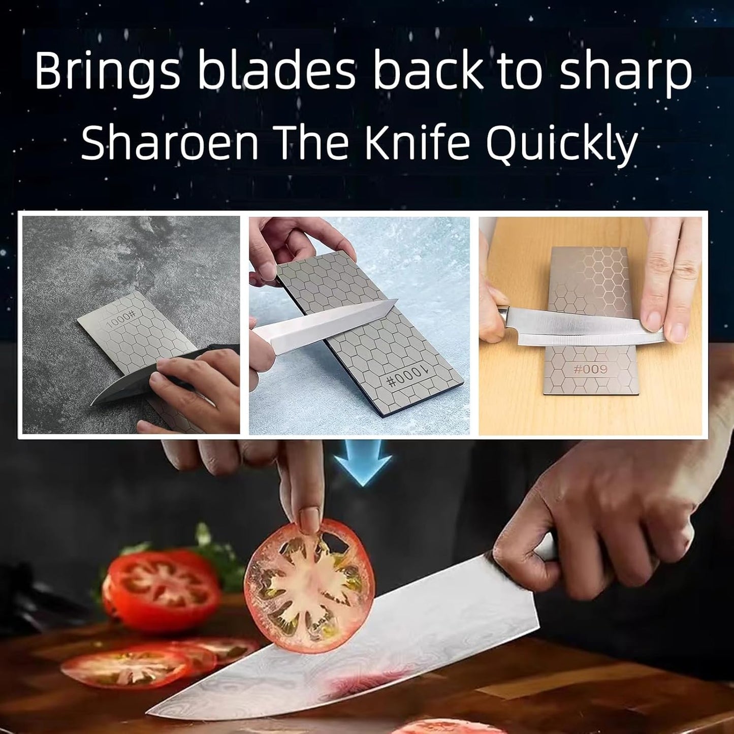 Diamond Sharpening Stone Set,10 Pcs Diamond Lapping Plate Coarse/Medium/Fine Grit Sharpener, 180/240/400/600/800/1000/1200/1500/2000+2500 Grit, Perfect Assistance Sharpener Angle Guide