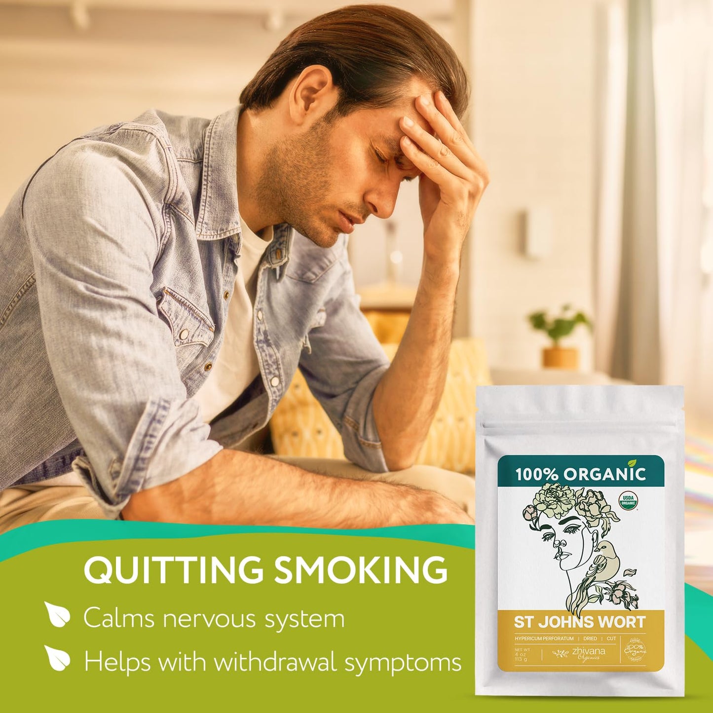 Organic St Johns Wort Herb (4 oz.) – 100% Pure Dried Saint John’s Wort Tea – Te de Hierba de San Juan Organica