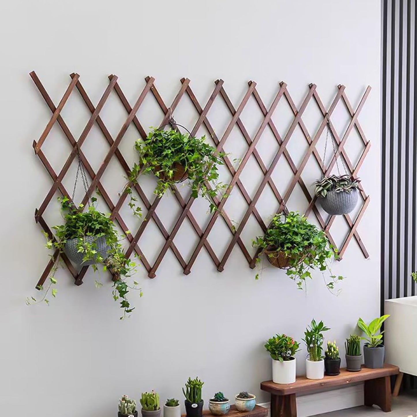 2 PCS Expandable Garden Trellis, 37" x 90" Trellis for Climbing Plants Outdoor, Wooden Lattice Fence Wall Panel Lattice Panels for Outside, for Climbing Plants Vine Ivy Rose Cucumbers Clematis