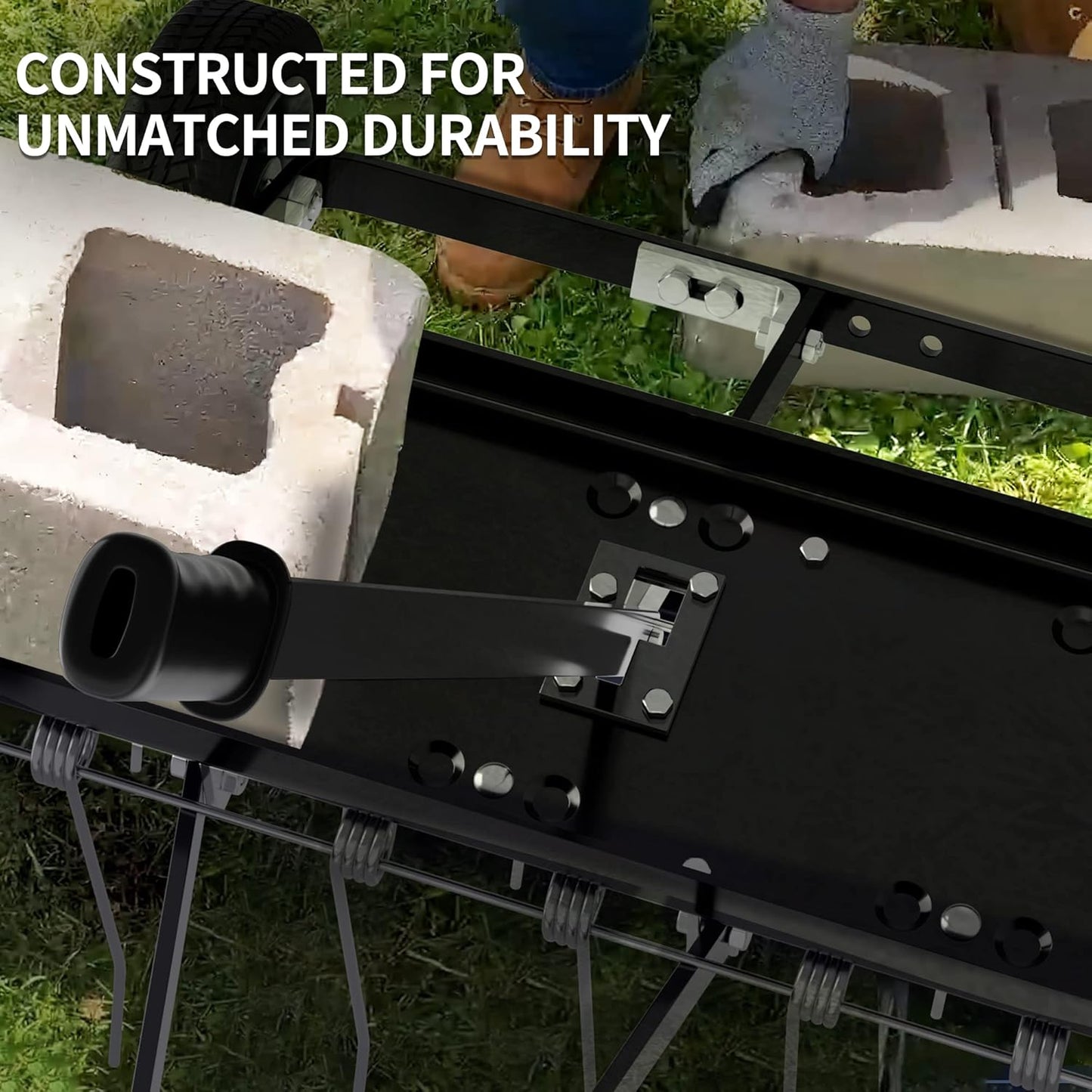 YITAMOTOR 40" Dethatcher Tow Behind Lawn rake Lawn Sweeper,Black