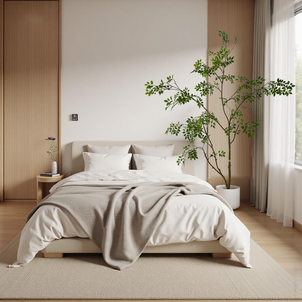 Artificial Elm Tree Faux Elm Tree 7ft Tall Fake Plant in Pot Fake Silk Tree Faux Plants Indoor