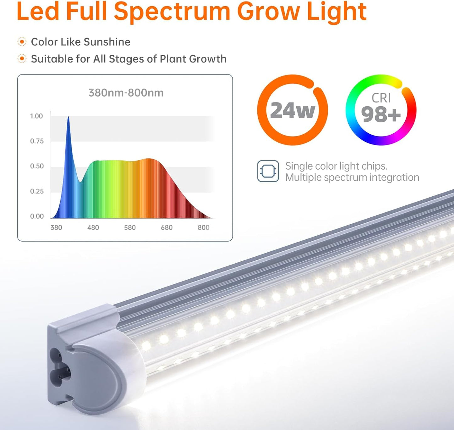 Plant Shelf with Grow Lights, 5-Tier Plant Stand with T8 24W Grow Light for Indoor Plants with Wheel, 5000K Full Spectrum LED Plant Light with Timer for Seedling, Seed Starting, 29.5x13.8x59IN