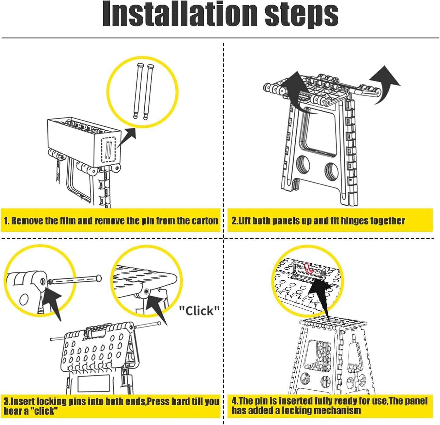 Delxo Folding Step Stool 17.5 Inch,Heavy Duty Step Stools for Adults,Non Slip Folding Stool with Handle,Premium Portable Foldable Step Stool for Kitchen Bathroom Bedroom Up to 400LBS,(Royal Blue,1PC)