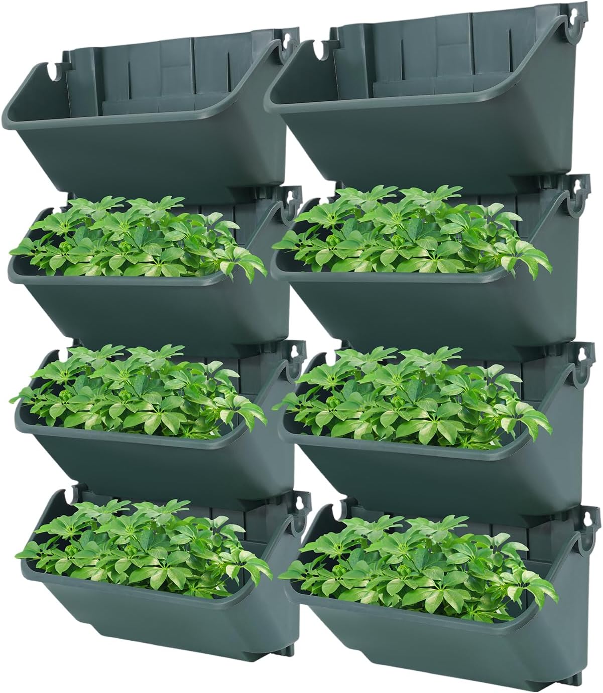 24 Pack Vertical Garden Planter,13 inch Wall Mounted Planter for Patio Indoor Outdoor Decor, Garden Self Watering Pot Balcony Plant Vegetable Fruit Herb Hanging Pocket Holder Flowerpot (Army Green)