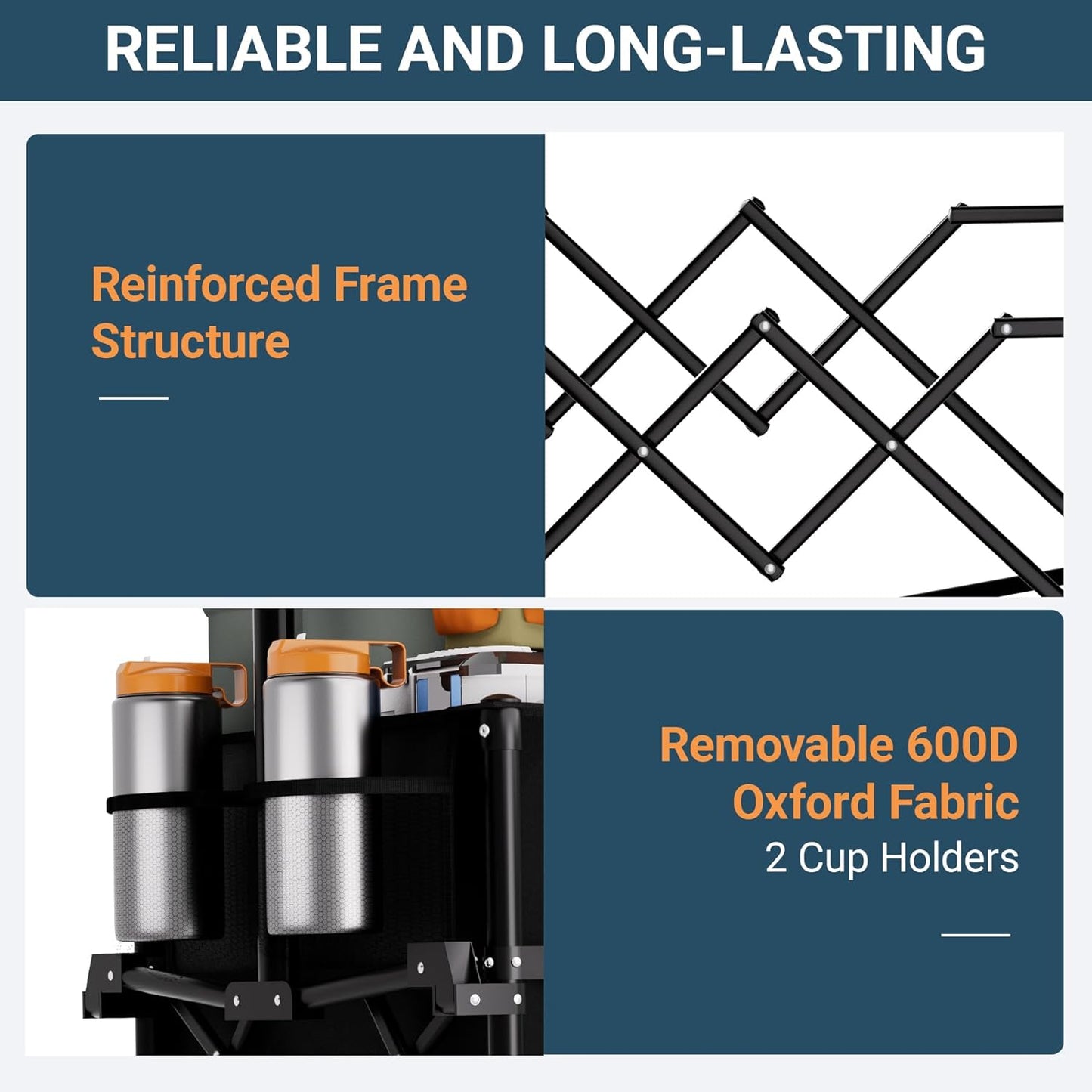 Favoyard Extra Large Collapsible Wagon Carts Foldable 220L & 360LBS Folding Wagons w/All-Terrain Wheels & Brakes Portable Utility Shopping Cart for Beach Grocery Sports Garden Camping Outdoor, Black