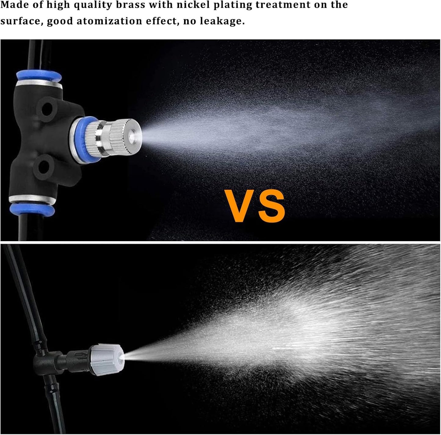 20pcs Brass Mister Nozzles, 6mm Misting Nozzles for Outdoor Cooling System, Landscaping, Air Humidification, Greenhouse Irrigation (without Filter, 0.004"/0.1mm Orifice)