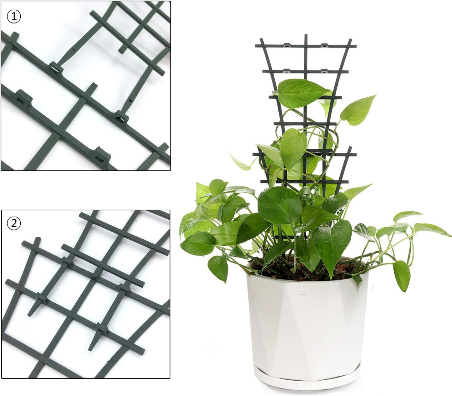 12 Pcs Garden DIY Mini Climbing Trellis Plastic Superimposed Potted Plant Support Garden Trellises for Potted Climbing Plants Vines