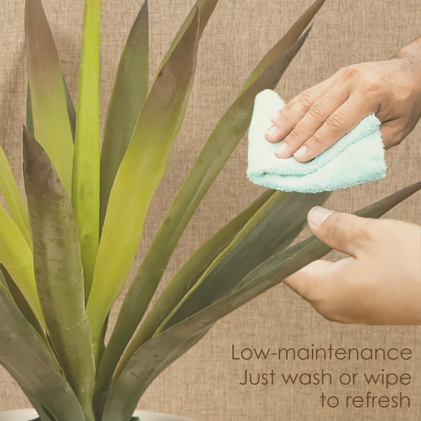 2pcs Artificial Agave Plants, 20 Inch Faux Succulent Aloe Vera,Realistic Aloe for Home Décor Shelf Plant Window Display Bonsai,Green