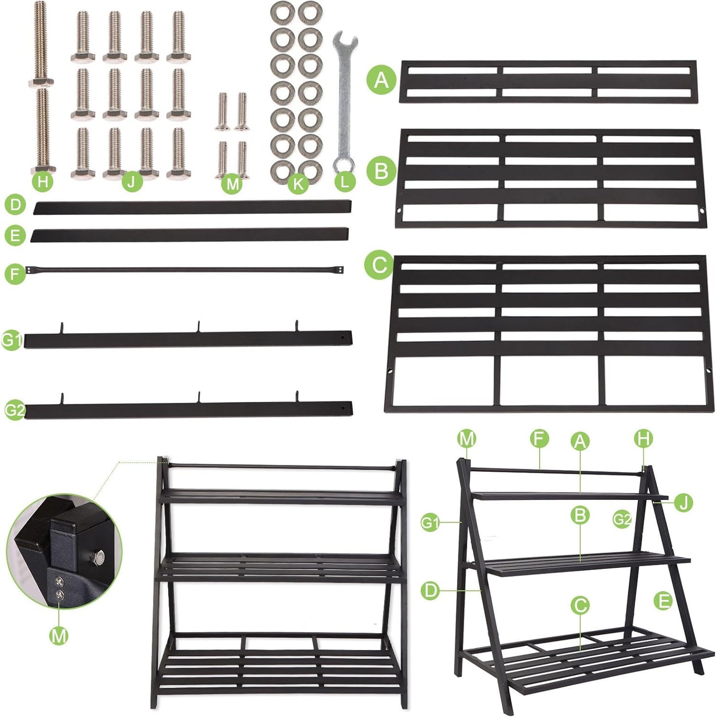 Aluminum Plants Shelf Outdoor, Multiple Flower Holder Rack, Metal Plant Stands Home Decor for Balcony Living Room Patio Garden (3-Tier)