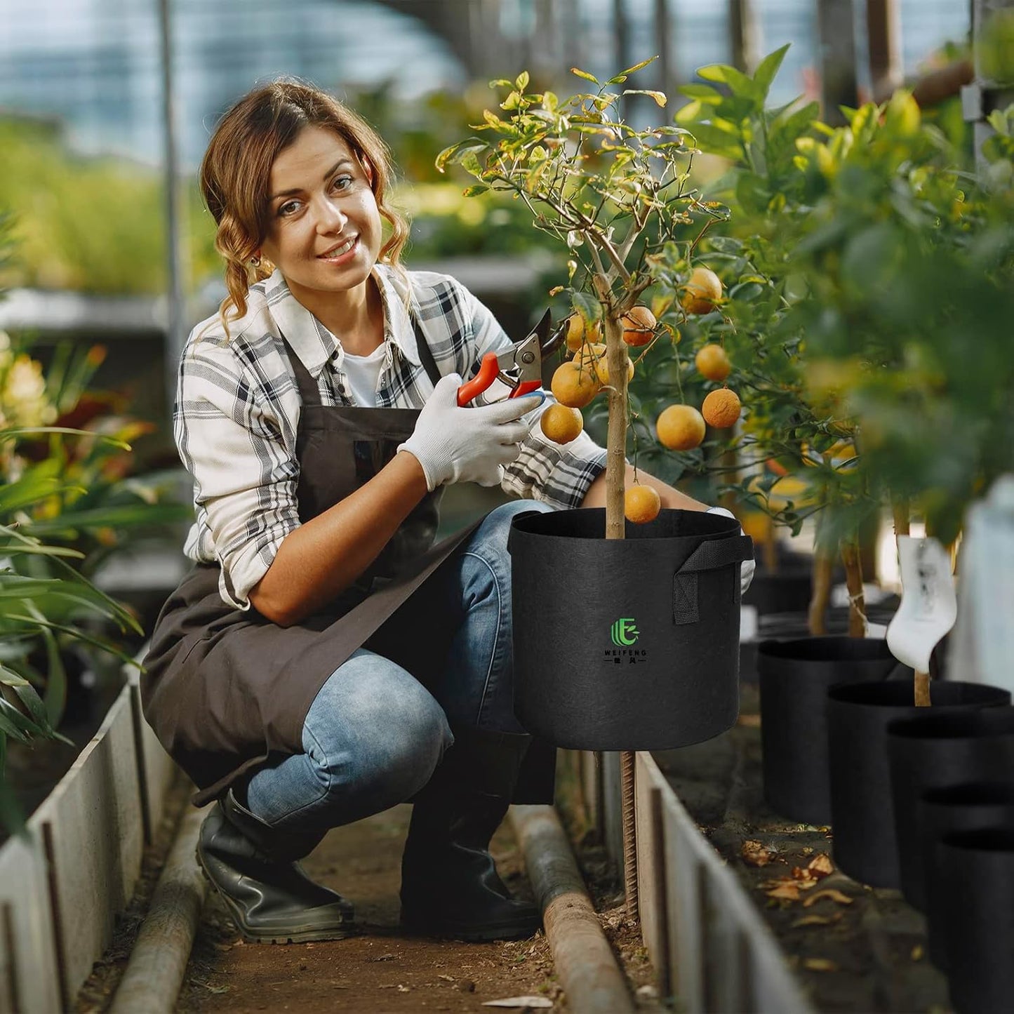 3-Pack 20 Gallon Grow Bags Thickened Large Flower Pots Outdoor Fabric Pot with Handles