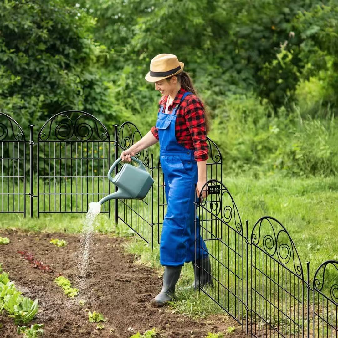 Dog Fence Outdoor for Yard, 32 Inch(H) 24 Panels Total Length 52.5 Ft(L) Pet Fence, Black Metal Animal Barrier Fencing,Reusable Decorative Fences for Garden │Patented