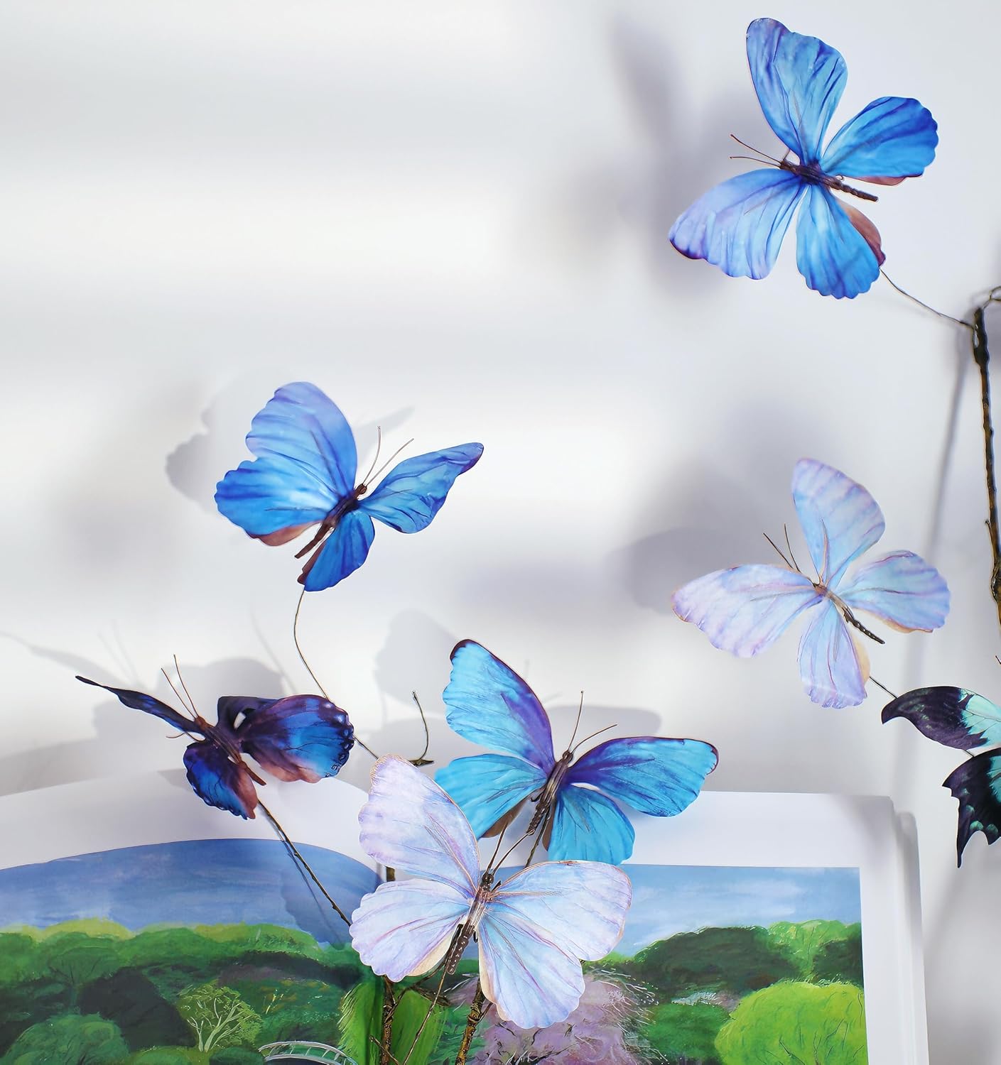 Artificial Butterfly, Silk Butterflys, Butterflies for Crafts for Floral Arrangements, 3D Butterfly Stakes Decor, Patio Plant Pot, Flower Bed Home Decor