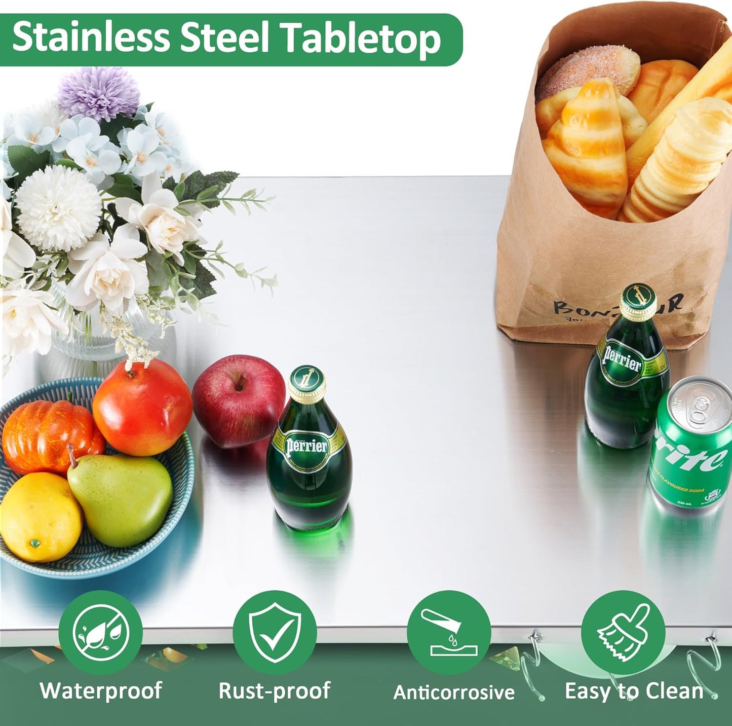 Spurgehom Outdoor Grill Cart, Pizza Oven Stand Table with Wheels Dining Cart for Outside Patio, Movable Kitchen Cooking Prep Table BBQ Cart with Mesh Racks for Home Party, Bar, Camping