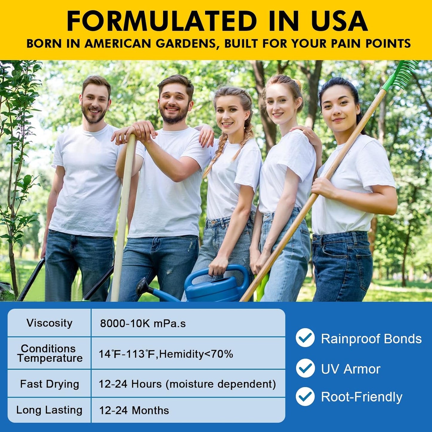 JDiction Rock Glue for Landscaping 1 Gallon - 10X Concentrated Mulch Glue for Landscaping, Gravel Binder for Stone/Pebble, Landscape Gravel Adhesive, Rock Stabilizer, Weather Proof, Lasts Up to 2 Year