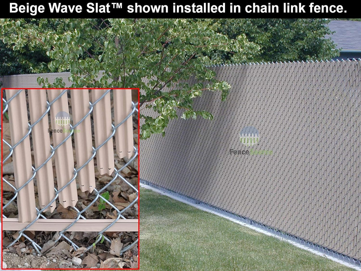 Wave Slat (9 Colors) Single Wall Bottom Locking Privacy Slat for 4', 5', 6', 7' and 8' Chain Link Fence (7 ft, Redwood)