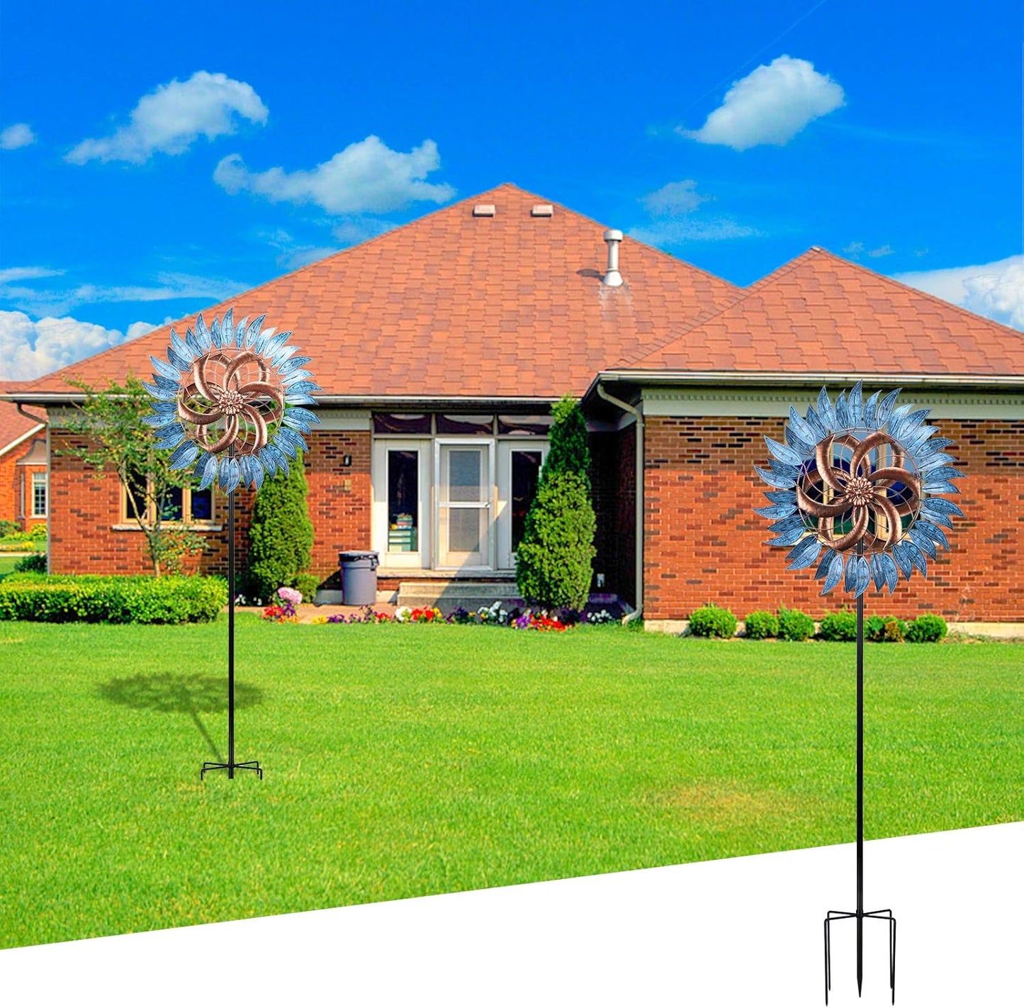 Wind Spinner Large Wind Mill Metal Outdoor Indoor Large Two-Way Wind Sculptures for Garden Patio Yard Decor