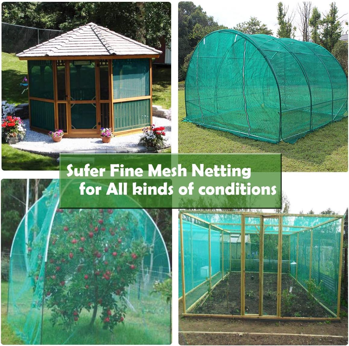 Garden Barrier Netting, Plant Covers 8x24ft Extra Fine Mesh 30% Sun Net Green Sunblock Mesh Shade Protection Netting for Vegetable Fruits Flowers Crops Row Cover Raised Bed Screen Against Birds Animal