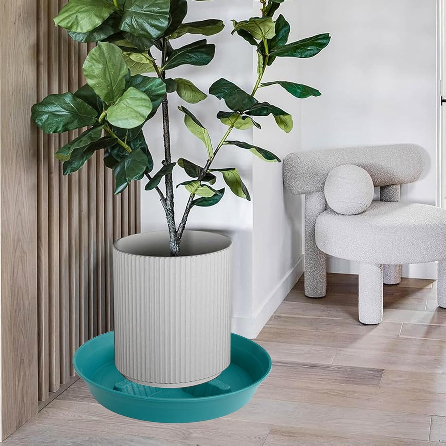 4 Pack Plant Saucer 8 inch, 10 12 14 17 inch, Plant Stand Plastic Plant Saucers for Indoors Outdoor, Heavy Duty Flower Planter Drip Trays for Pots, Pot Saucers for Plants, Grow Bags Saucers