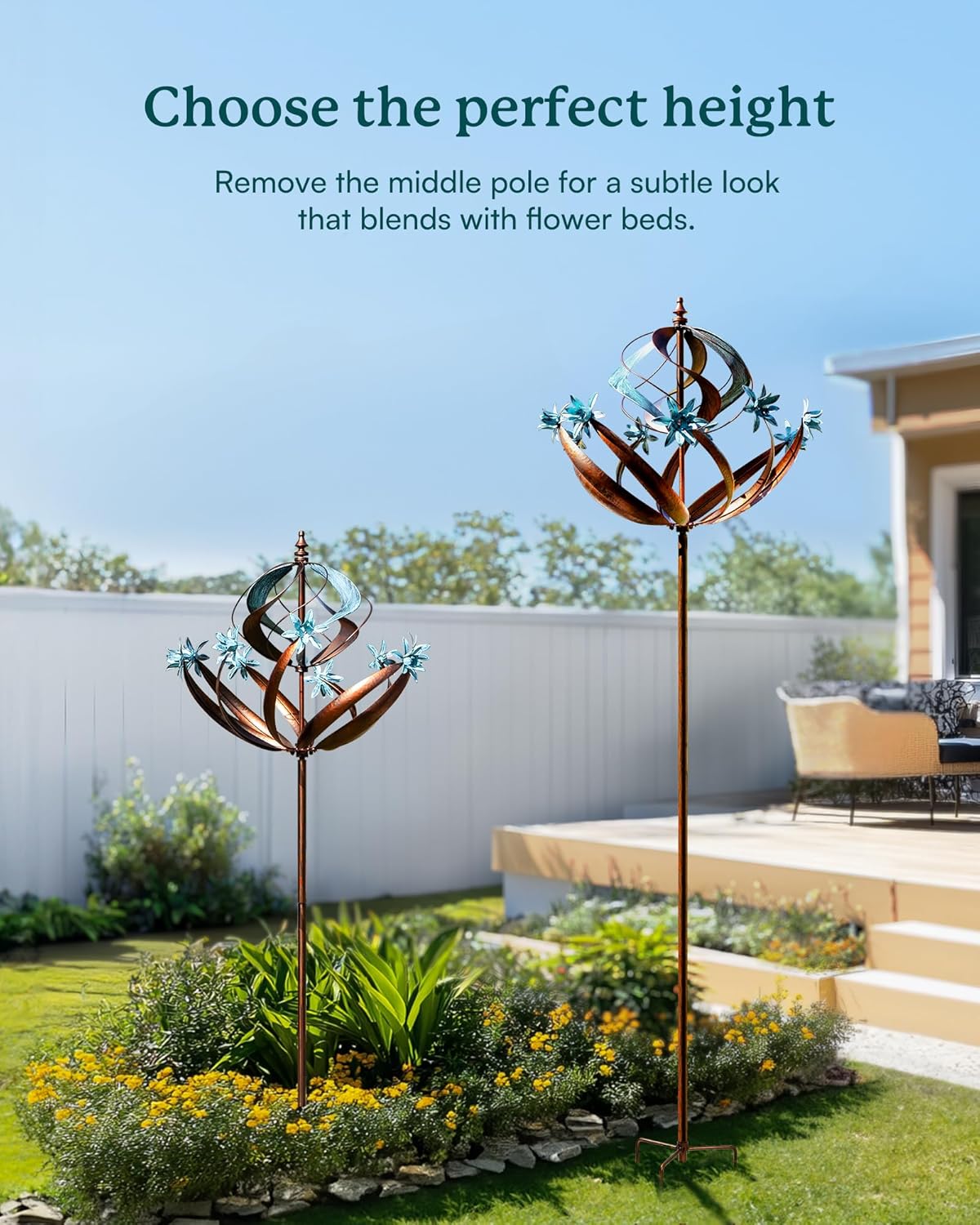 Wind Spinners Outdoor for Yard - Extra Large 86" H Metal Kinetic Yard Art, Wind Sculpture Spinner Garden Decor, Catches Every Breeze & Weather Resistant