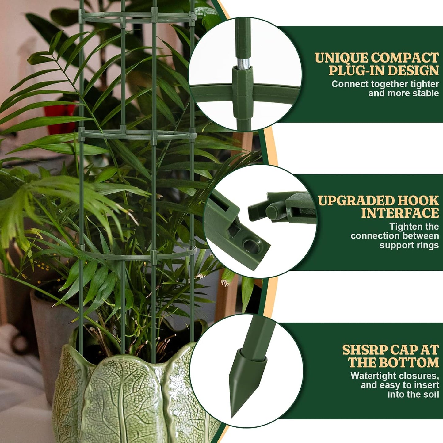 Garden Trellis, Tomato Cage Tall Plant Support Climbing Vines Flowers Stands Cucumber Trellis Plant cage(Tall 55.1 inches,2 Pack)